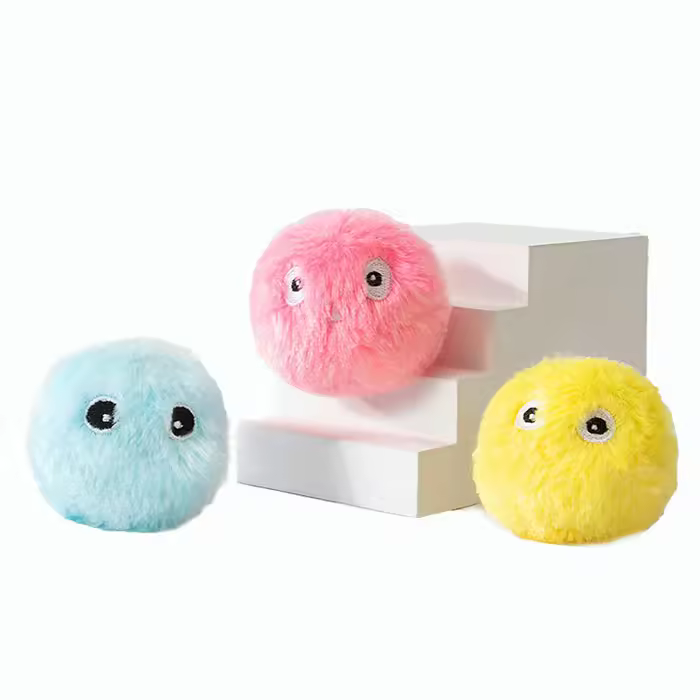 Dog Cat Ball Plush Toy Tease Squeaky Soft Molar Pet Bite-resistant Toy